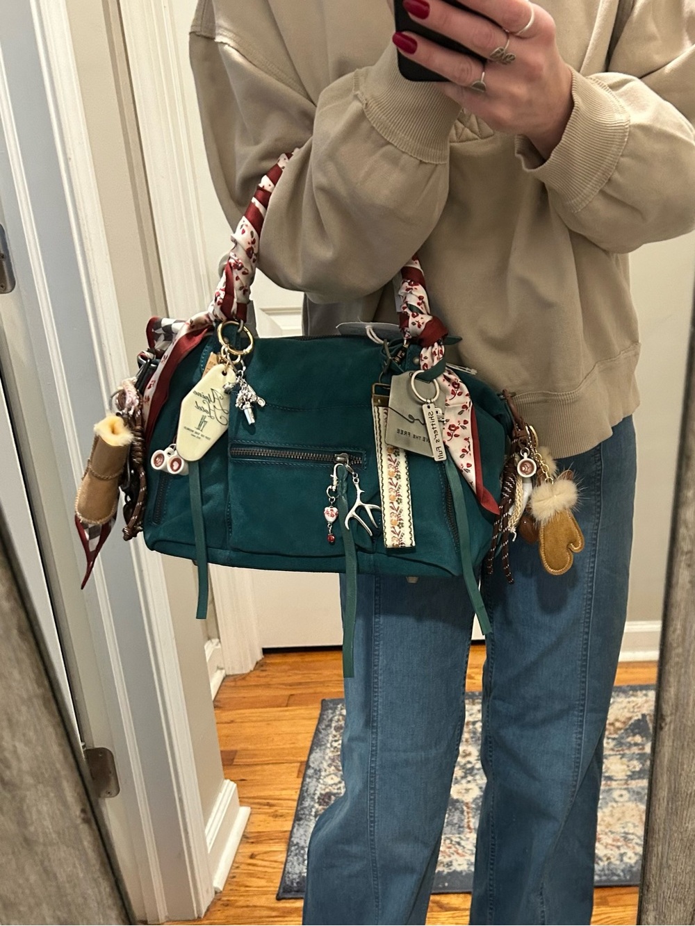 ❌SOLD❌We The Free Suede Baby Emerson in Forest Dew-Mountain Lodge Winter Holiday - Picture 13 of 16
